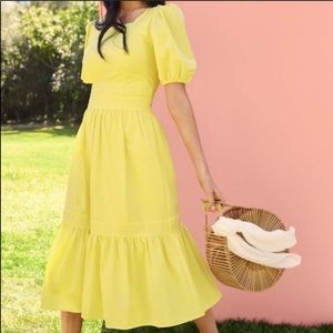 Rachel Parcell yellow tiered midi dress